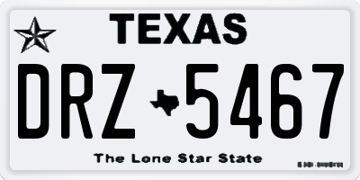 TX license plate DRZ5467