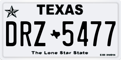 TX license plate DRZ5477