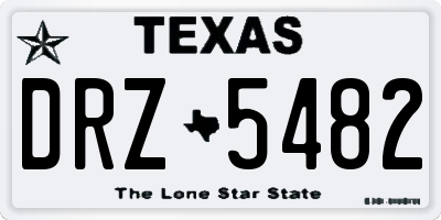 TX license plate DRZ5482