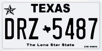 TX license plate DRZ5487