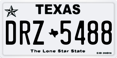 TX license plate DRZ5488
