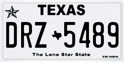 TX license plate DRZ5489