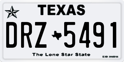 TX license plate DRZ5491