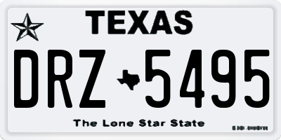 TX license plate DRZ5495