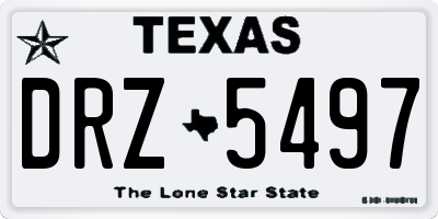 TX license plate DRZ5497