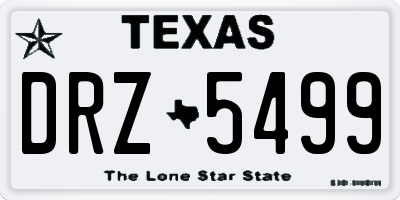 TX license plate DRZ5499