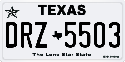 TX license plate DRZ5503