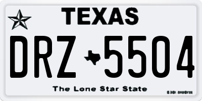 TX license plate DRZ5504