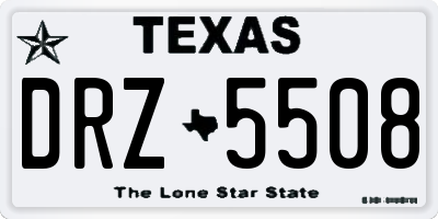 TX license plate DRZ5508