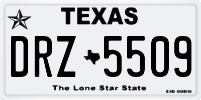 TX license plate DRZ5509