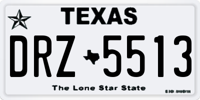TX license plate DRZ5513