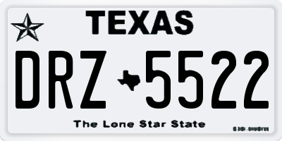 TX license plate DRZ5522
