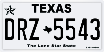 TX license plate DRZ5543