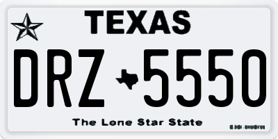 TX license plate DRZ5550
