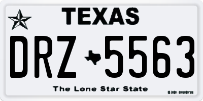 TX license plate DRZ5563