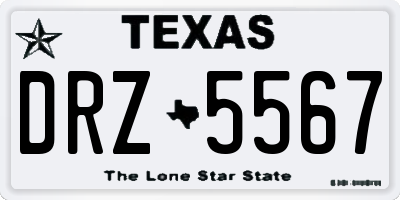 TX license plate DRZ5567