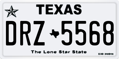 TX license plate DRZ5568