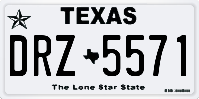 TX license plate DRZ5571