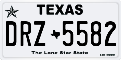 TX license plate DRZ5582
