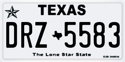 TX license plate DRZ5583