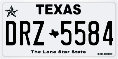 TX license plate DRZ5584