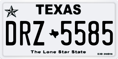 TX license plate DRZ5585