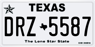 TX license plate DRZ5587