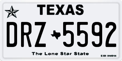 TX license plate DRZ5592