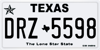 TX license plate DRZ5598