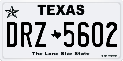 TX license plate DRZ5602