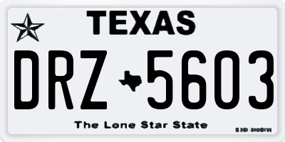 TX license plate DRZ5603
