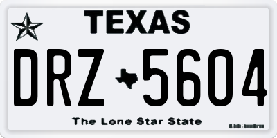 TX license plate DRZ5604