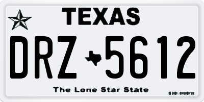 TX license plate DRZ5612