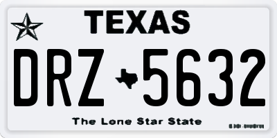 TX license plate DRZ5632