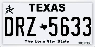 TX license plate DRZ5633