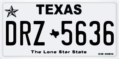 TX license plate DRZ5636