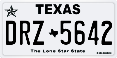 TX license plate DRZ5642