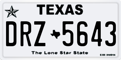 TX license plate DRZ5643