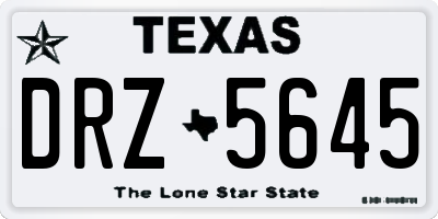 TX license plate DRZ5645