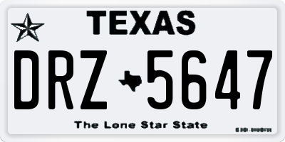 TX license plate DRZ5647