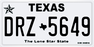 TX license plate DRZ5649