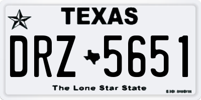TX license plate DRZ5651