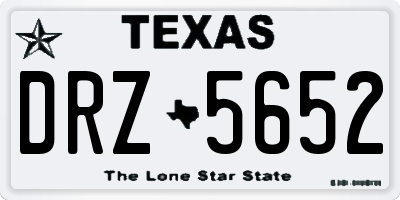 TX license plate DRZ5652