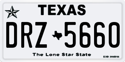 TX license plate DRZ5660