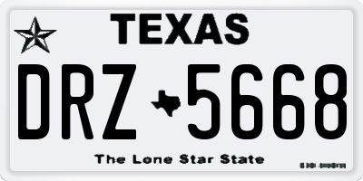 TX license plate DRZ5668