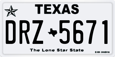 TX license plate DRZ5671