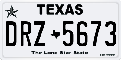 TX license plate DRZ5673