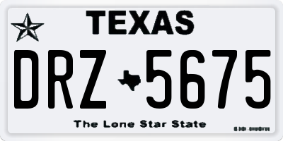 TX license plate DRZ5675