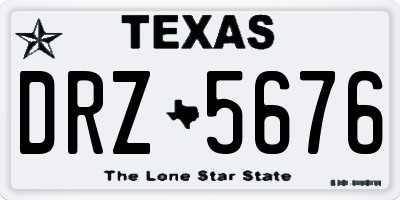 TX license plate DRZ5676