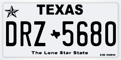 TX license plate DRZ5680